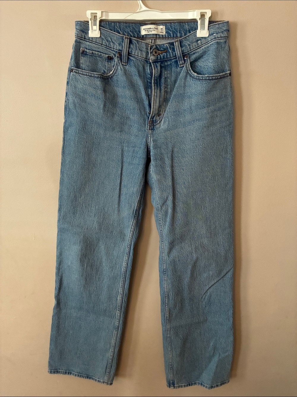 Abercrombie & Fitch Women's Light Blue Straight Jeans